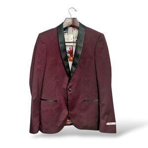 WD.NY Maroon One-Button Blazer, Medium